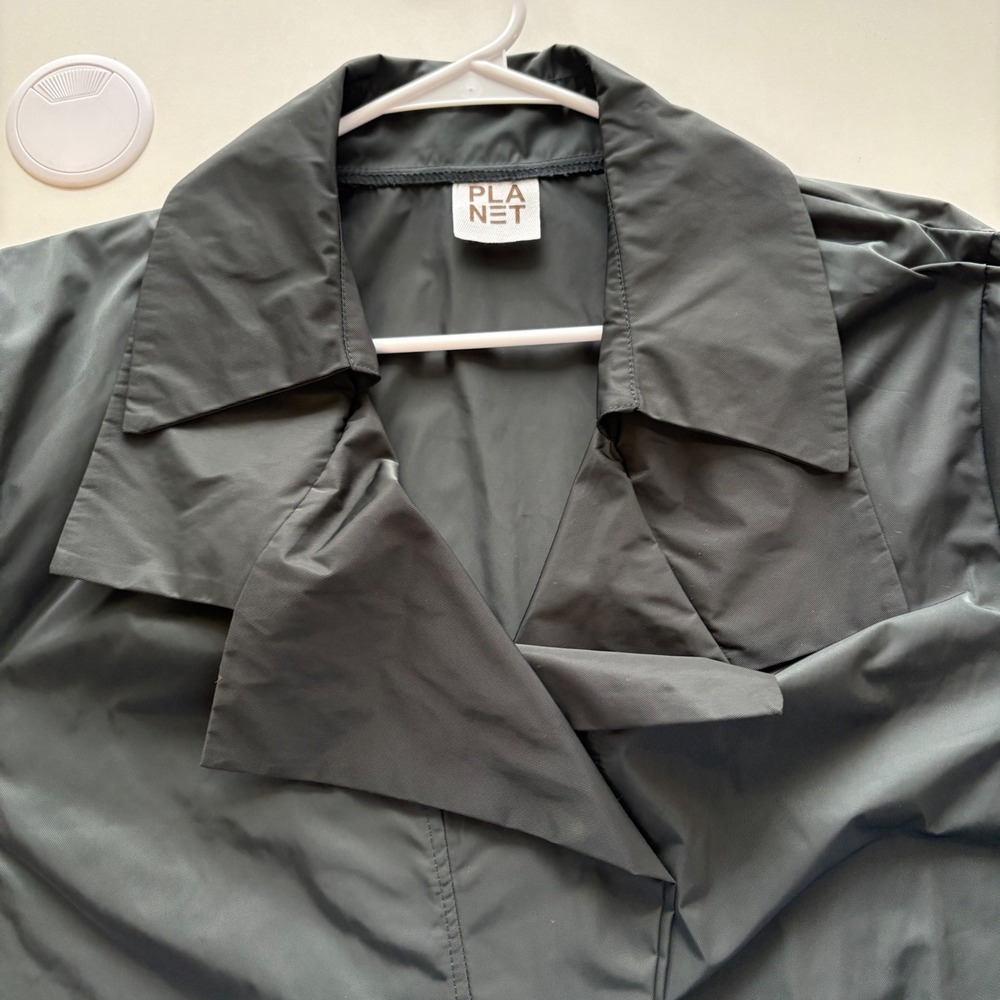 PLANET Women One Size Fits All Gray‎ Nylon Lightweight Cropped Jacket